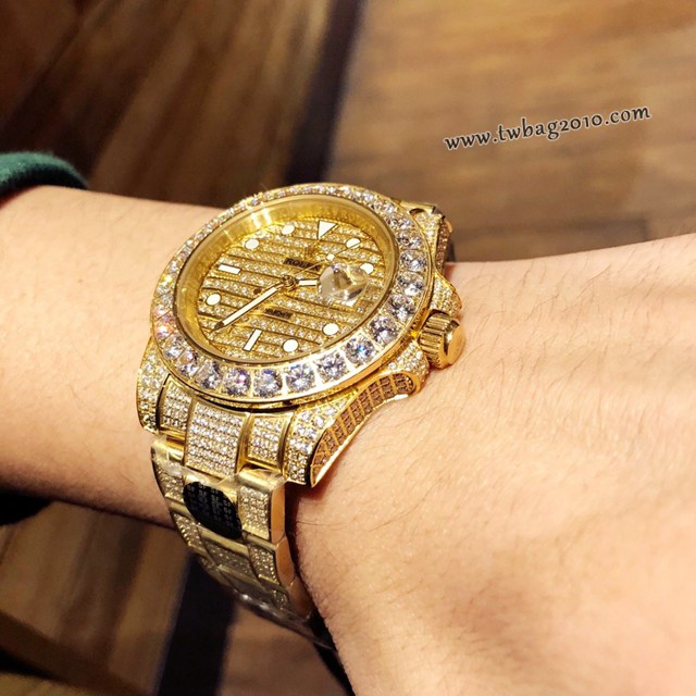 勞力士複刻手錶 116610 RolexSubmariner白金滿鑽系列機械男表 勞力士滿鑽系列男士腕表  gjs1712